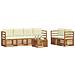 Set divani 7 pcs Naturale e Crema Legno di Acacia Massello - Foto miniatura 3
