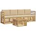 Set di divani da esterno 5 pcs Bianco e Beige Poliestere - Foto miniatura 1