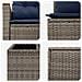 Set di divani 6 pz Grigio e Blu Navy Rattan sintetico e Acciaio - Foto miniatura 10