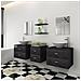 Set Mobili da Bagno 9 pz con Lavabo e Rubinetto Nero - Foto miniatura 3