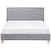 Letto Matrimoniale Moderno In Tessuto Grigio 160x200cm Sennez - Foto miniatura 16