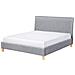 Letto Matrimoniale Moderno In Tessuto Grigio 160x200cm Sennez - Foto miniatura 18