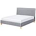 Letto Matrimoniale Moderno In Tessuto Grigio 160x200cm Sennez - Foto miniatura 10
