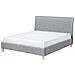 Letto Matrimoniale Moderno In Tessuto Grigio 160x200cm Sennez - Foto miniatura 15