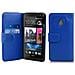 Custodia Compatibile Con Htc One M4 Mini In Blu Reale - Coperchio Protettivo In Ecopelle Testurizzata E Tasca Per Carte Di Credito - Foto miniatura 1