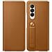 Custodia Leather Flip Cover Ef-ff926laegww Per Galaxy Z Fold 3 2021 Camel - Foto miniatura 6