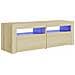 Mobile Porta TV con Luci LED Rovere Sonoma 120x35x40 cm - Foto miniatura 1