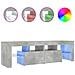 Mobile Porta TV con Luci LED Grigio Cemento 140x36,5x40 cm - Foto miniatura 2
