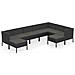 Set Divani Da Giardino 9 Pz Con Cuscini In Polyrattan Nero - Foto miniatura 2
