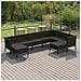 Set Divani Da Giardino 9 Pz Con Cuscini In Polyrattan Nero - Foto miniatura 1