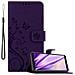 Custodia Compatibile Con Samsung Galaxy A7 2018 In Lilla Scuro Fiore - Coperchio Protettivo In Design Floreale Con Chiusura Magnetica, Funzione Stand E Slot Per Carte - Foto miniatura 1