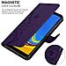 Custodia Compatibile Con Samsung Galaxy A7 2018 In Lilla Scuro Fiore - Coperchio Protettivo In Design Floreale Con Chiusura Magnetica, Funzione Stand E Slot Per Carte - Foto miniatura 5