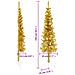 Albero Natale Artificiale Sottile A Metà Con Supporto Oro 150cm - Foto miniatura 3