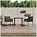 Set Pranzo Da Giardino 3pz Con Cuscini In Polyrattan E Acciaio - Foto miniatura 1
