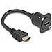Cavo Hdmi Tipo D Maschio A Femmina Nero Da 20 Cm - Foto miniatura 2