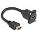 Cavo Hdmi Tipo D Maschio A Femmina Nero Da 20 Cm - Foto miniatura 1