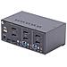 KVM Switch DisplayPort a 2 porte per doppio monitor DP, 4K 60Hz, 2 porte HID USB 2.0, Hub 2 porte USB 5Gbps, Commutazione con hotkey e pulsanti, Conforme a TAA - Protezione ESD livello 3 - Foto miniatura 2