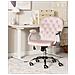 Sedia Da Scrivania Princess Velluto Rosa Pastello - Foto miniatura 8