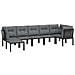 Set Salotto da Giardino 7 pz Nero e Grigio in Polyrattan - Foto miniatura 8