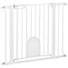 Cancellino per Cani Regolabile con Porta Piccola e Chiusura Automatica, 75-103x76cm, Bianco - Foto miniatura 1