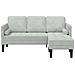 Sofa 3 posti con chaise lunga L grigio chiaro 160 cm in velluto - Foto miniatura 1