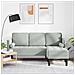 Sofa 3 posti con chaise lunga L grigio chiaro 160 cm in velluto - Foto miniatura 2