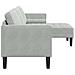Sofa 3 posti con chaise lunga L grigio chiaro 160 cm in velluto - Foto miniatura 4