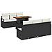 Set di divani giardino 7 pezzi con cuscini Rattan nero Poly Acacia, Divano giardino 2 posti con cuscini Rattan nero Poly - Foto miniatura 1