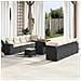 Set Divano da Giardino da 11 Pezzi con Cuscini Nero Rattan Polimerico Acacia,  Set da Pranzo da Giardino da 3 Pezzi con Cuscini Nero Rattan Polimerico Acacia - Foto miniatura 2