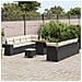 Set Divano da Giardino da 11 Pezzi con Cuscini Nero Rattan Polimerico Acacia,  Set da Pranzo da Giardino da 3 Pezzi con Cuscini Nero Rattan Polimerico Acacia - Foto miniatura 3