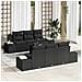 Set Divano Giardino 7 Pezzi con Cuscini Nero Polyrattan - Foto miniatura 2