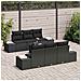 Set Divano Giardino 7 Pezzi con Cuscini Nero Polyrattan - Foto miniatura 3