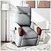 Poltrona Alzapersona Massaggi Elettrica Grigio Chiaro Tessuto - Foto miniatura 2