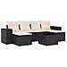 Set Divani da Giardino con Cuscini 7pz Nero Polyrattan - Foto miniatura 1