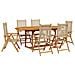 Set Pranzo da Giardino 7 pz Beige Polyrattan e Legno Massello - Foto miniatura 1