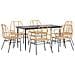 Set Pranzo da Giardino 7pz Marrone Polyrattan Vetro - Foto miniatura 1