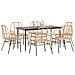 Set Pranzo da Giardino 7pz Marrone Polyrattan Vetro - Foto miniatura 2