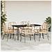 Set Pranzo da Giardino 7pz Marrone Polyrattan Vetro - Foto miniatura 3