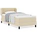 Letto box spring con materasso Crema 100 x 200 cm Tessuto - Foto miniatura 4