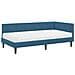 Cornice del letto ad angolo Blu 100 x 200 cm Velluto - Foto miniatura 1