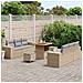 Set Divano da Giardino con cuscino 9 pcs beige e grigio chiaro - Foto miniatura 3