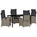 Set da Pranzo per Giardino 5 pcs Grigio polyrattan - Foto miniatura 1