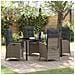 Set da Pranzo per Giardino 5 pcs Grigio polyrattan - Foto miniatura 2