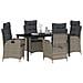 Set da Pranzo per Giardino 5 pcs Grigio polyrattan - Foto miniatura 3