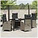 Set da Pranzo per Giardino 5 pcs Grigio polyrattan - Foto miniatura 4