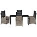 Set da Pranzo per Giardino 5 pcs Grigio polyrattan - Foto miniatura 7