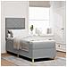Letto a molle con materasso Grigio chiaro 80 x 200 cm Tessuto - Foto miniatura 2