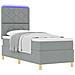Letto a molle con materasso Grigio chiaro 80 x 200 cm Tessuto - Foto miniatura 3
