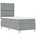 Letto a molle con materasso Grigio chiaro 80 x 200 cm Tessuto - Foto miniatura 7
