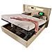 Letto In Lino Beige Con Led, Ricarica Usb E Vano Contenitore - Foto miniatura 1